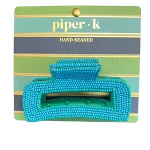 💙🔹️Piper K🔹️ Vibrant Blue Hand  Beaded Hair Clip